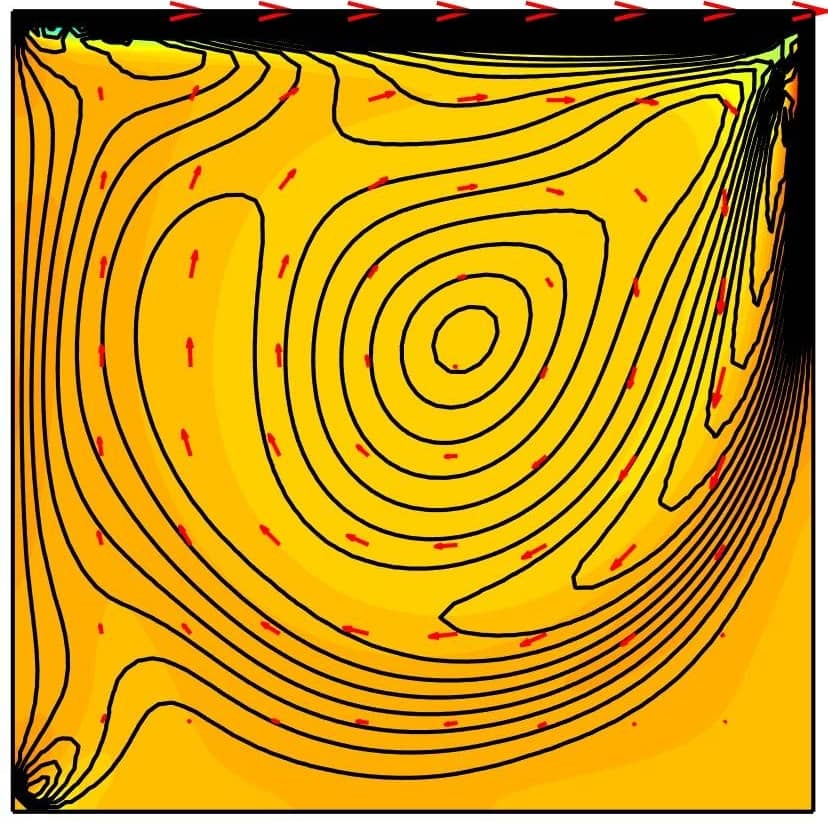 Flow in Driven Cavity